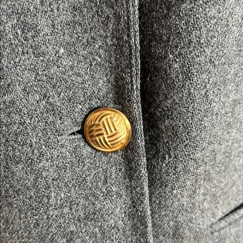 Vintage Block Island Petites by Marina Pappas Oversized Wool-Blend Blazer 4P